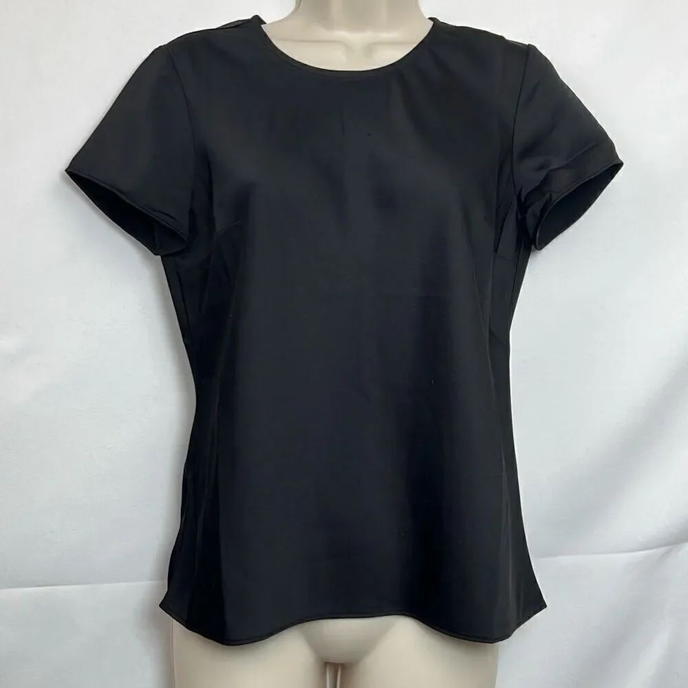 J. Crew Black short sleeve button back blouse xxs NWT